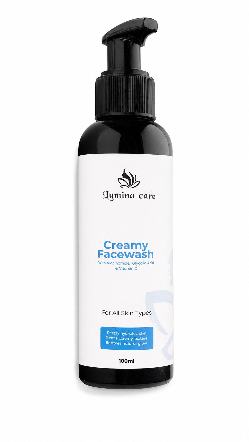 Lumina Care Creamy Facewash – Hydrating Cleanser with Niacinamide, Vitamin C & Glycolic Acid (100ml)