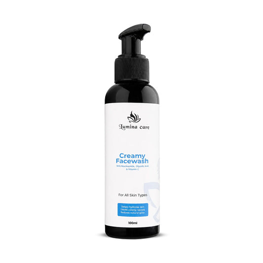 Lumina Care Creamy Facewash – Hydrating Cleanser with Niacinamide, Vitamin C & Glycolic Acid (100ml)