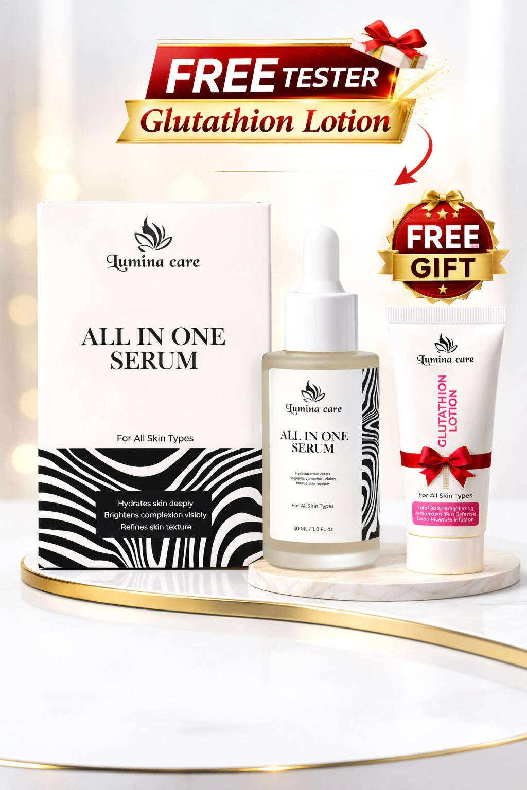 All In One Glow & Hydration Serum - Lumina Care 30ml | Complete Skincare Solution