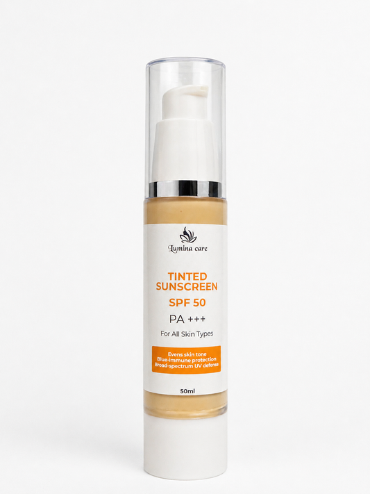 Lumina Care Tinted Sunblock SPF 50 PA+++ – Multi-Protection Shield with Vitamin A & Shea Butter (50ml)