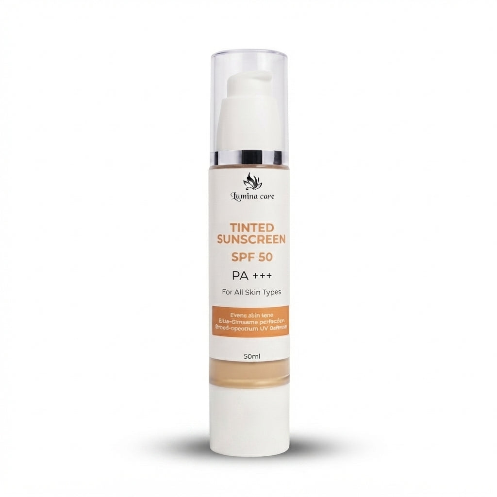Lumina Care Tinted Sunblock SPF 50 PA+++ – Multi-Protection Shield with Vitamin A & Shea Butter (50ml)