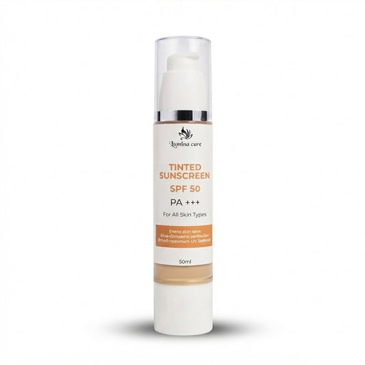 Lumina Care Tinted Sunblock SPF 50 PA+++ – Multi-Protection Shield with Vitamin A & Shea Butter (50ml)
