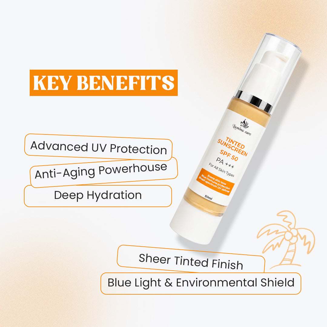 Lumina Care Tinted Sunblock SPF 50 PA+++ – Multi-Protection Shield with Vitamin A & Shea Butter (50ml)